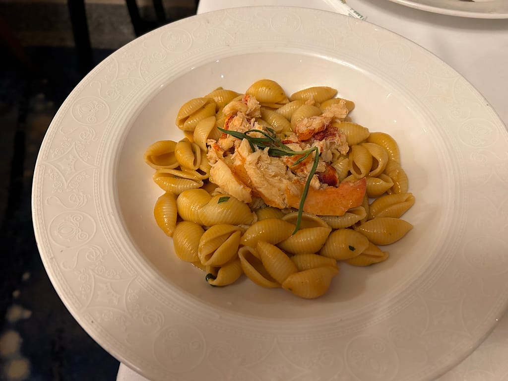 Lobster Pasta at Lumiere's