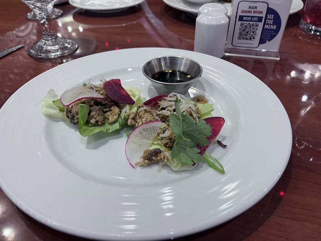 Lettuce Wraps at Asian Lunch on Carnival Legend