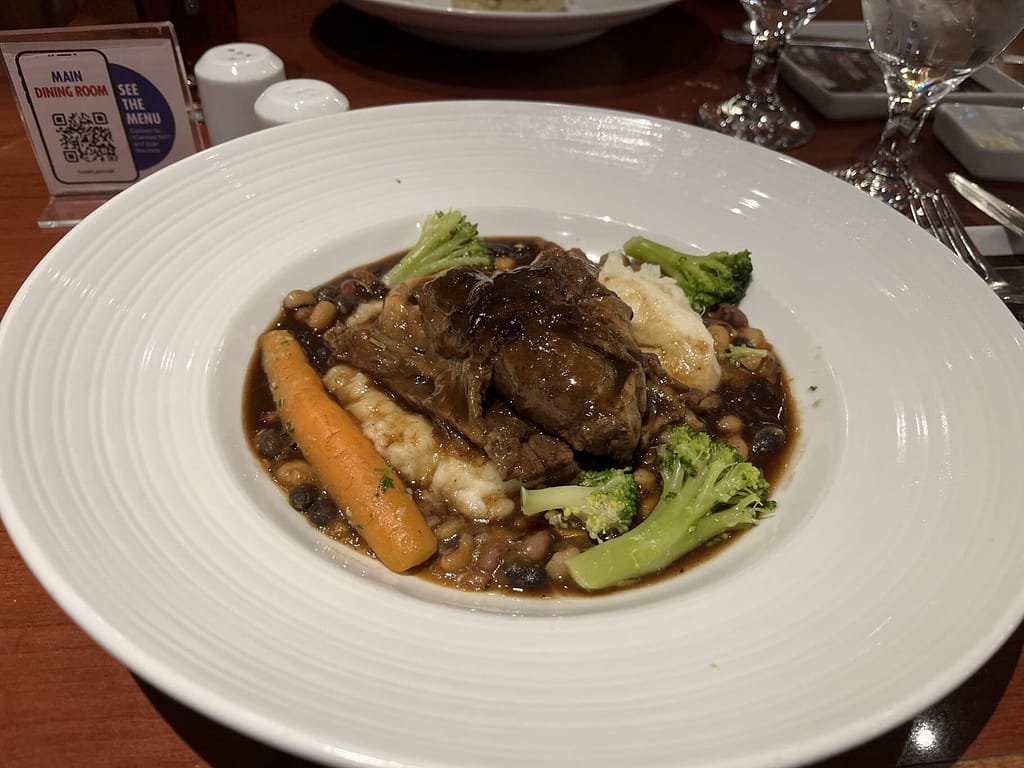 Braised Lamb Shank on Carnival Legend
