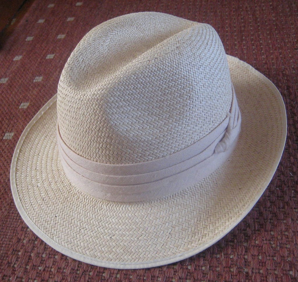 Panama hat woven from grass in Montecristi, Ecuador