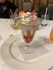 Strawberry Shortcake Sundae at Lumiere's