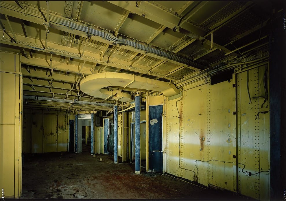 Inside view of the SS United States with all of her furnishings removed