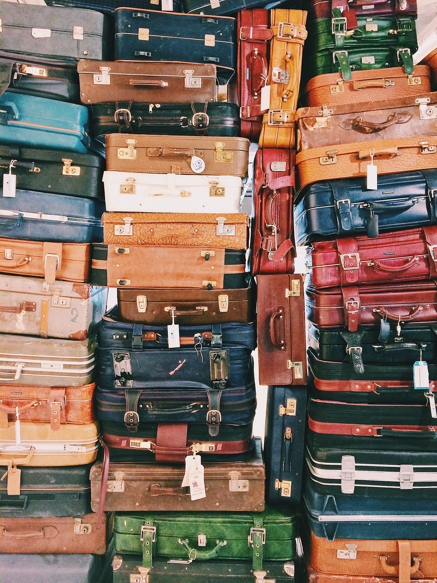 a stack of suitcases