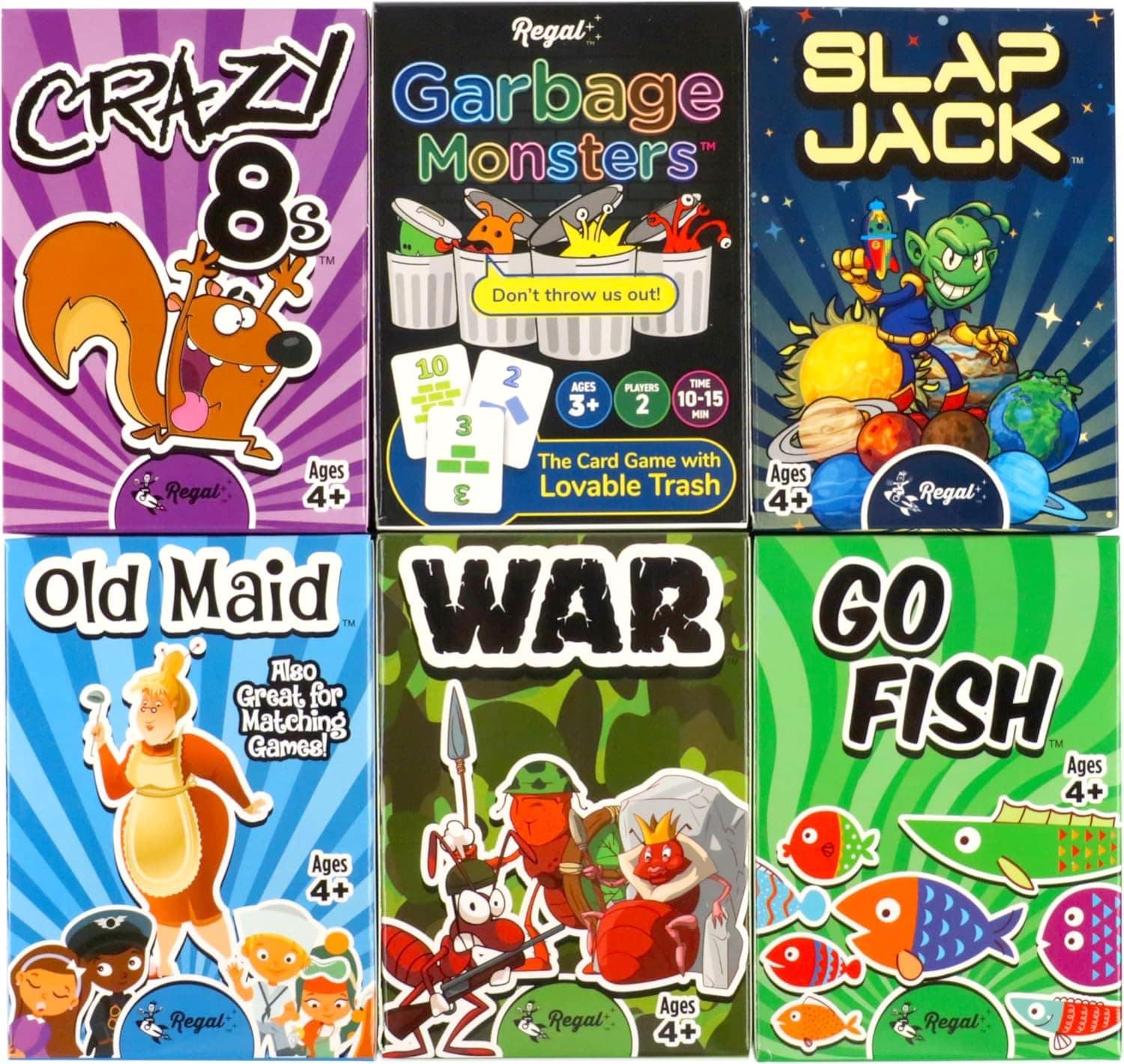Set of 6 Classic Card Games for Kids