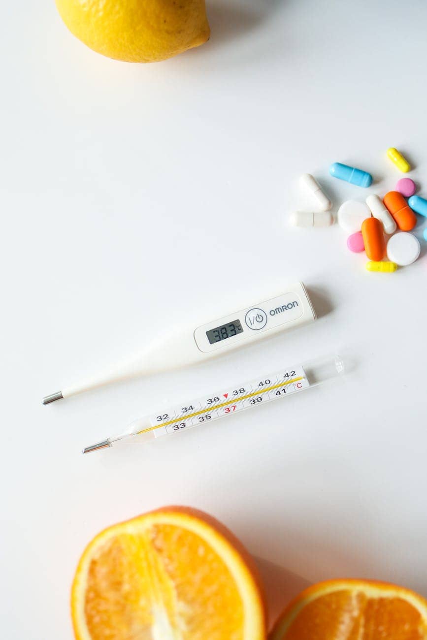 thermometers on white surface