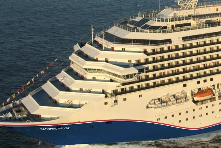 View of the forward balconies on the Carnival Valor