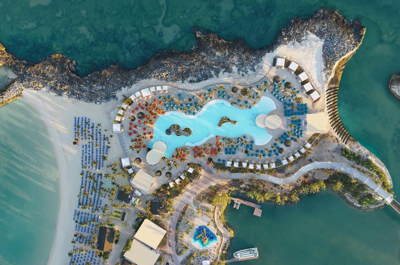 Aerial view Great Life Lagoon pool at Great Stirrup Cay